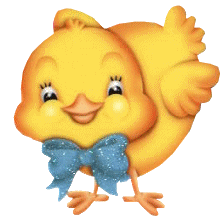 Kurczak z brokatową kokardką